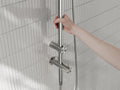 MECCA CARE 25MM GRAB RAIL 900MM TWIN SHOWER SET BRUSHED NICKEL