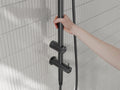MECCA CARE 25MM GRAB RAIL 900MM TWIN SHOWER SET GUN METAL