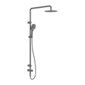 MECCA CARE 25MM GRAB RAIL 900MM TWIN SHOWER SET GUN METAL