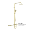 MECCA CARE 32MM T BAR GRAB RAIL 1100X750MM TWIN SHOWER SET BRUSHED GOLD