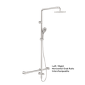 MECCA CARE 32MM T BAR GRAB RAIL 1100X750MM TWIN SHOWER SET BRUSHED NICKEL