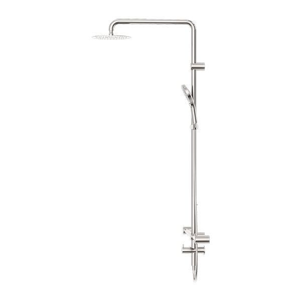 MECCA CARE 32MM T BAR GRAB RAIL 1100X750MM TWIN SHOWER SET BRUSHED NICKEL