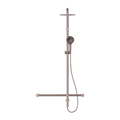 MECCA CARE 32MM T BAR GRAB RAIL 1100X750MM TWIN SHOWER SET BRUSHED BRONZE