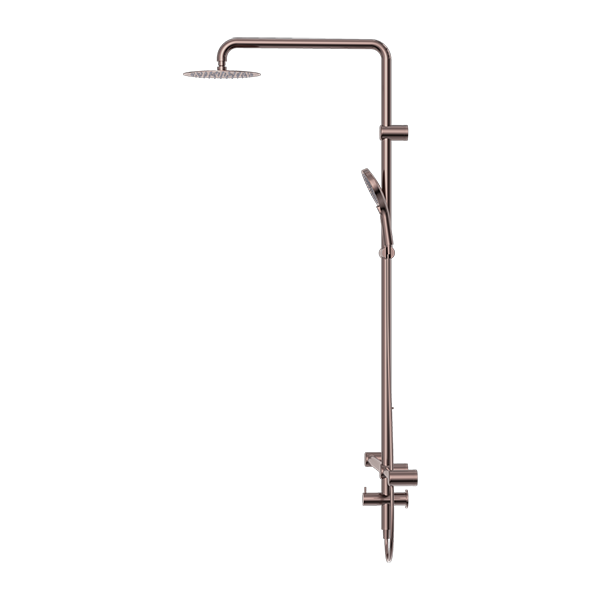 MECCA CARE 32MM T BAR GRAB RAIL 1100X750MM TWIN SHOWER SET BRUSHED BRONZE