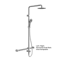 MECCA CARE 32MM T BAR GRAB RAIL 1100X750MM TWIN SHOWER SET CHROME