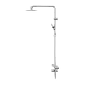 MECCA CARE 32MM T BAR GRAB RAIL 1100X750MM TWIN SHOWER SET CHROME