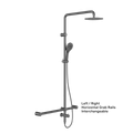 MECCA CARE 32MM T BAR GRAB RAIL 1100X750MM TWIN SHOWER SET GUN METAL