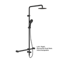 MECCA CARE 32MM T BAR GRAB RAIL 1100X750MM TWIN SHOWER SET MATTE BLACK