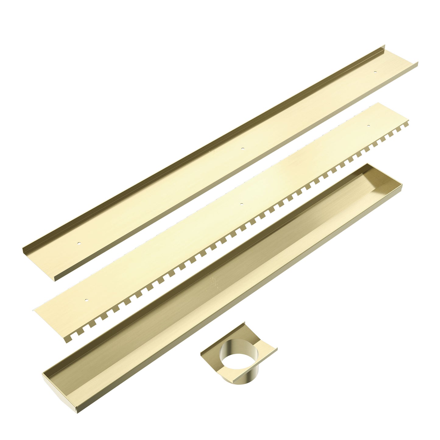 TILE INSERT V CHANNEL 900X106MM FLOOR GRATE 90MM OUTLET BRUSHED GOLD