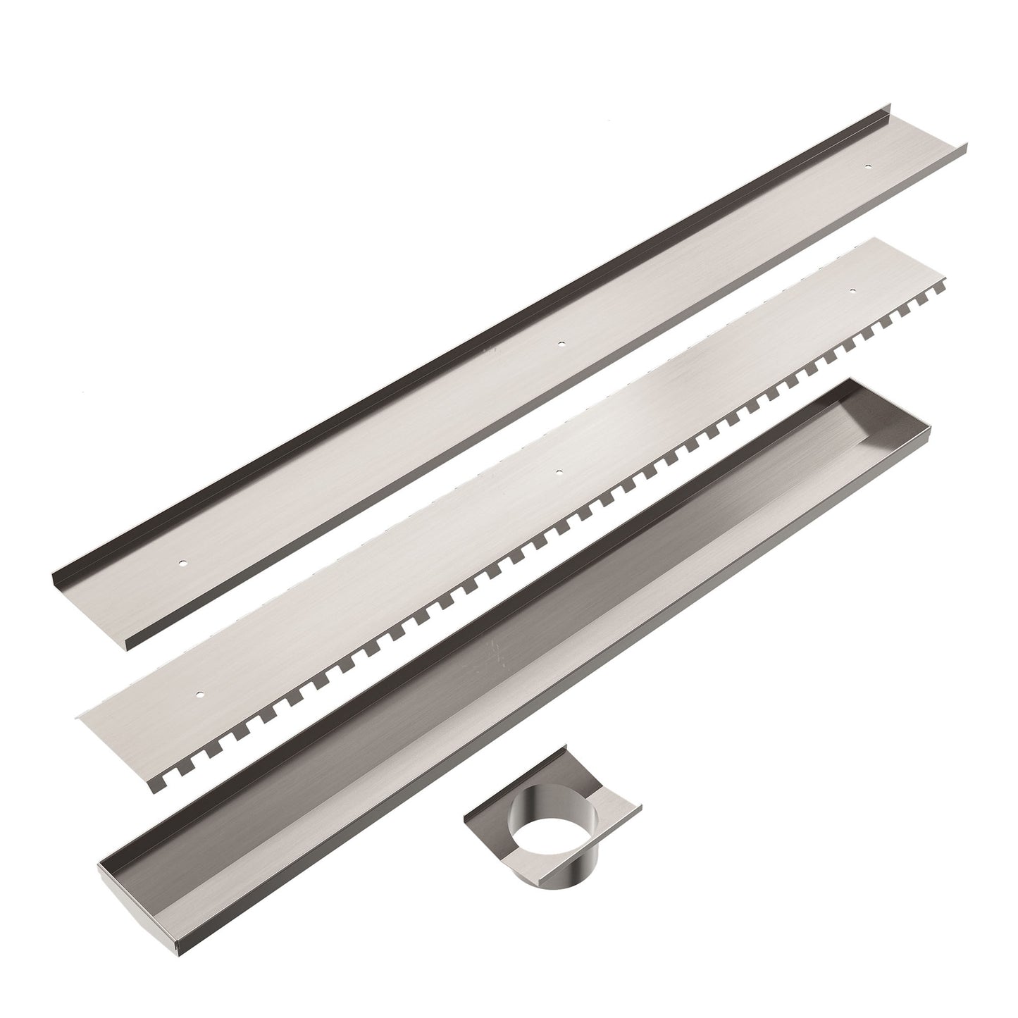 TILE INSERT V CHANNEL 900X106MM FLOOR GRATE 90MM OUTLET BRUSHED NICKEL