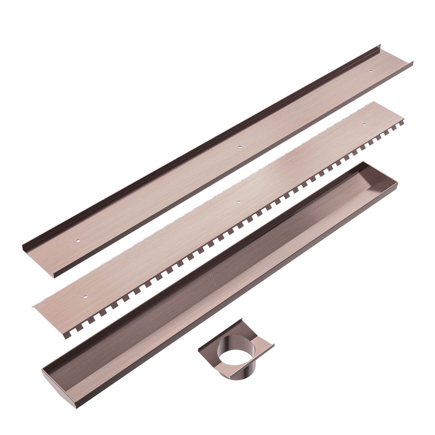 TILE INSERT V CHANNEL 900X106MM FLOOR GRATE 90MM OUTLET BRUSHED BRONZE