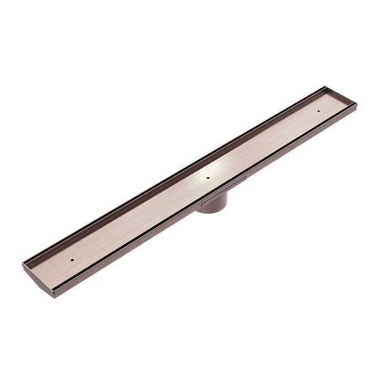 TILE INSERT V CHANNEL 900X106MM FLOOR GRATE 90MM OUTLET BRUSHED BRONZE