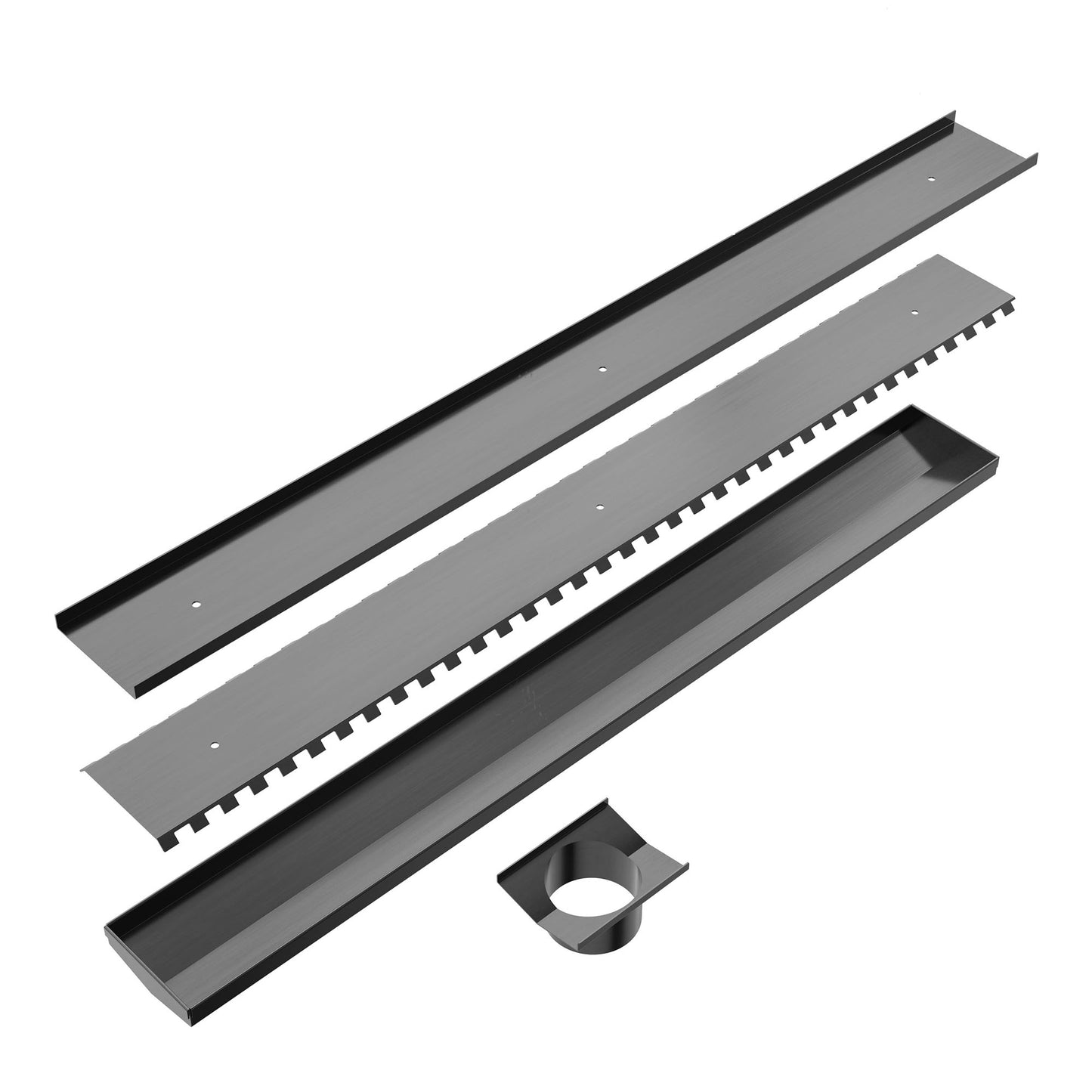 TILE INSERT V CHANNEL 900X106MM FLOOR GRATE 90MM OUTLET GUN METAL