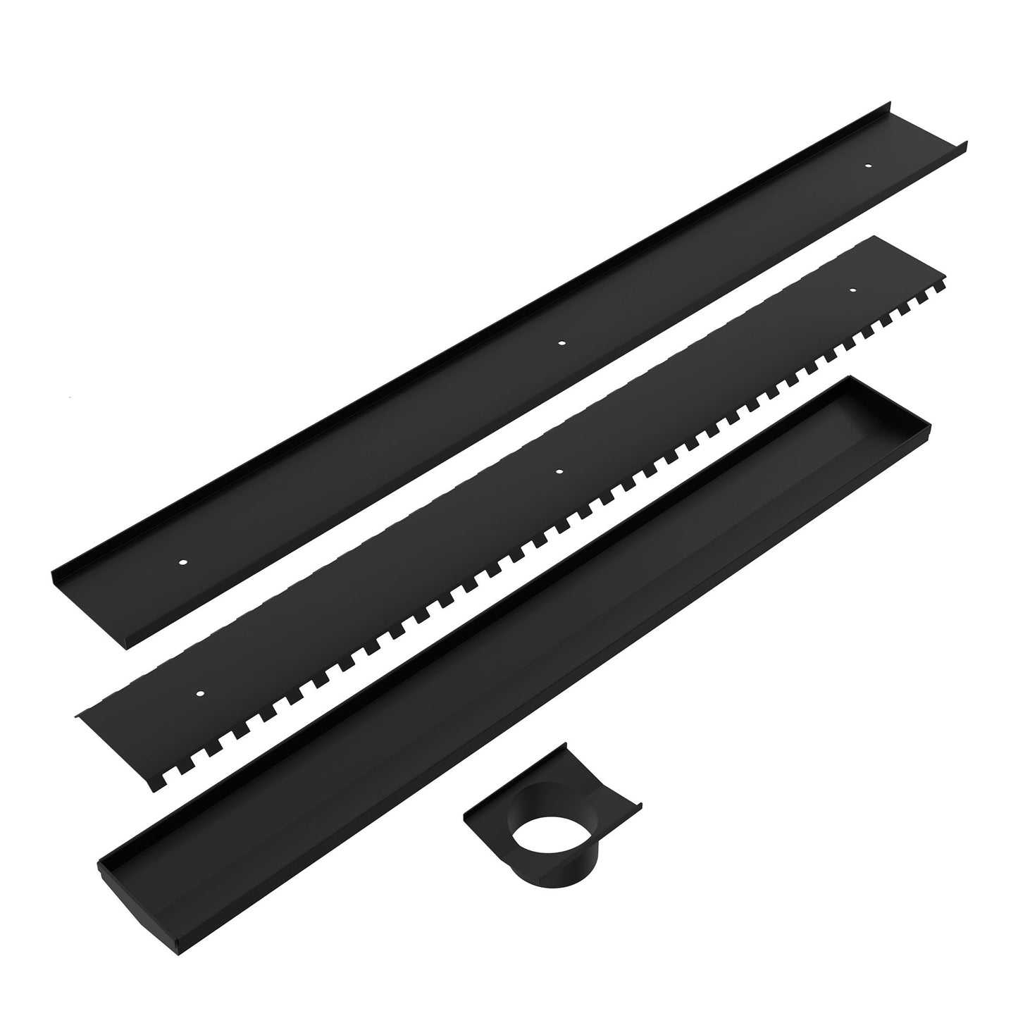 TILE INSERT V CHANNEL 900X106MM FLOOR GRATE 90MM OUTLET MATTE BLACK