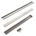 TILE INSERT V CHANNEL 900X82MM FLOOR GRATE 50MM OUTLET BRUSHED NICKEL