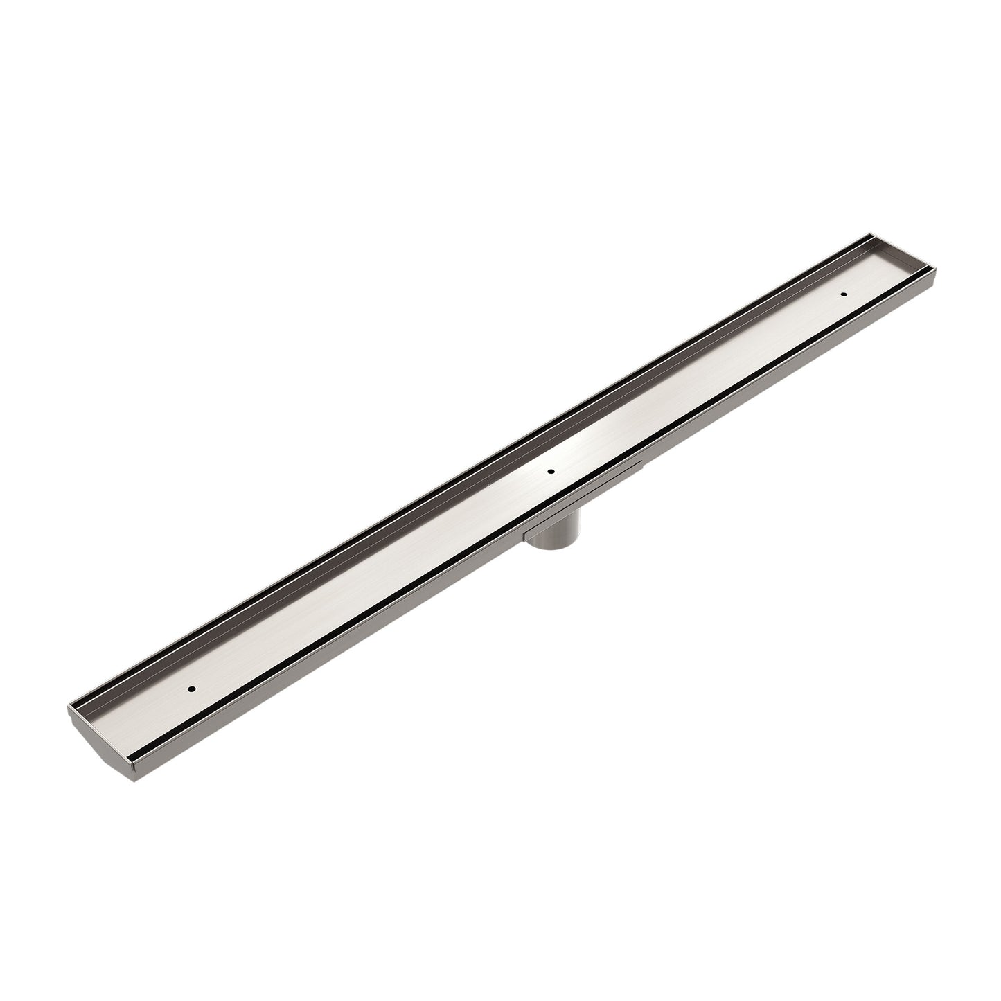 TILE INSERT V CHANNEL 900X82MM FLOOR GRATE 50MM OUTLET BRUSHED NICKEL