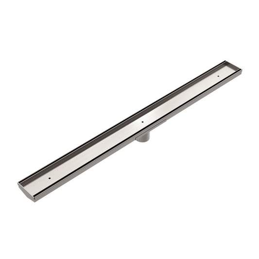 TILE INSERT V CHANNEL 900X82MM FLOOR GRATE 50MM OUTLET BRUSHED NICKEL