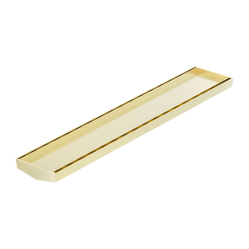 TILE INSERT V CHANNEL 600X106MM FLOOR GRATE WITHOUT OUTLET BRUSHED GOLD