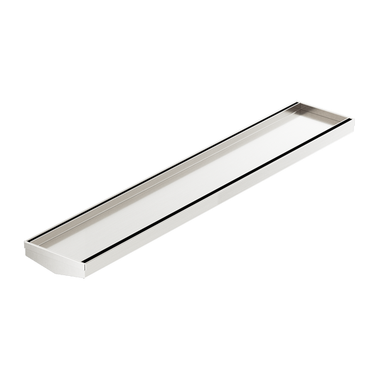 TILE INSERT V CHANNEL 600X106MM FLOOR GRATE WITHOUT OUTLET BRUSHED NICKEL