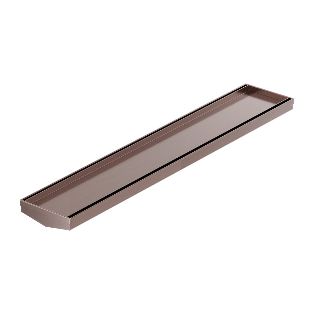 TILE INSERT V CHANNEL 600X106MM FLOOR GRATE WITHOUT OUTLET BRUSHED BRONZE