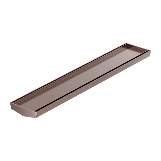 TILE INSERT V CHANNEL 600X106MM FLOOR GRATE WITHOUT OUTLET BRUSHED BRONZE