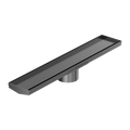 Tile Insert V Channel 600X106MM Floor Grate 90MM Outlet Gun Metal — Floor Wastes & Drains