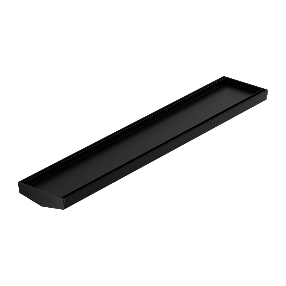 TILE INSERT V CHANNEL 600X106MM FLOOR GRATE WITHOUT OUTLET MATTE BLACK