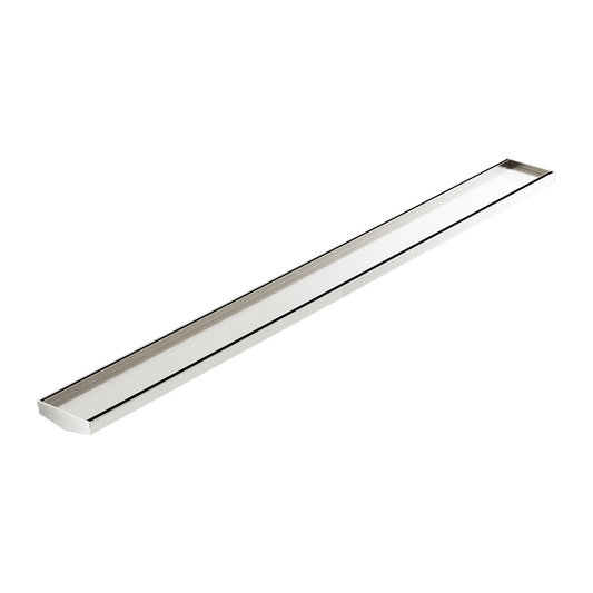 TILE INSERT V CHANNEL 1200X106MM FLOOR GRATE WITHOUT OUTLET BRUSHED NICKEL