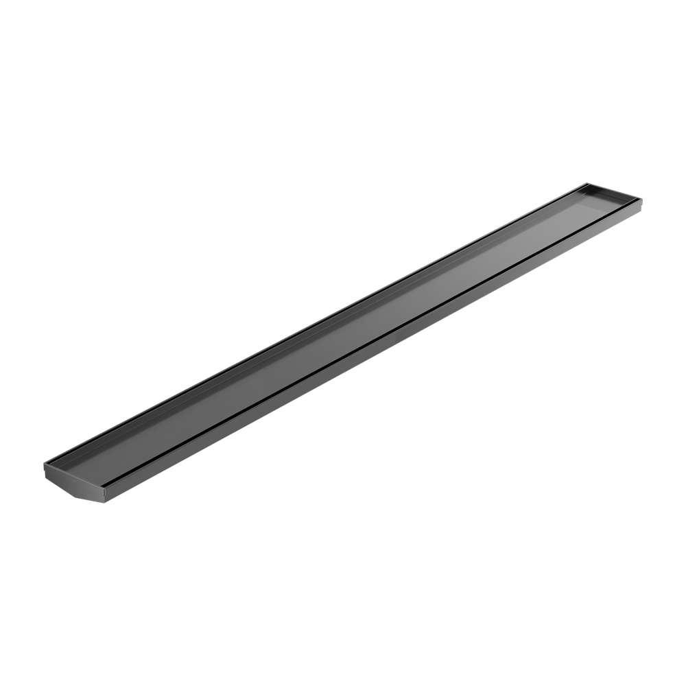 TILE INSERT V CHANNEL 1200X106MM FLOOR GRATE WITHOUT OUTLET GUN METAL