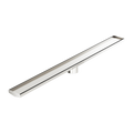 Tile Insert V Channel 1200X106MM Floor Grate 90MM Outlet Brushed Nickel — Floor Wastes & Drains
