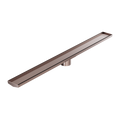 Tile Insert V Channel 1200X106MM Floor Grate 90MM Outlet Brushed Bronze — Floor Wastes & Drains