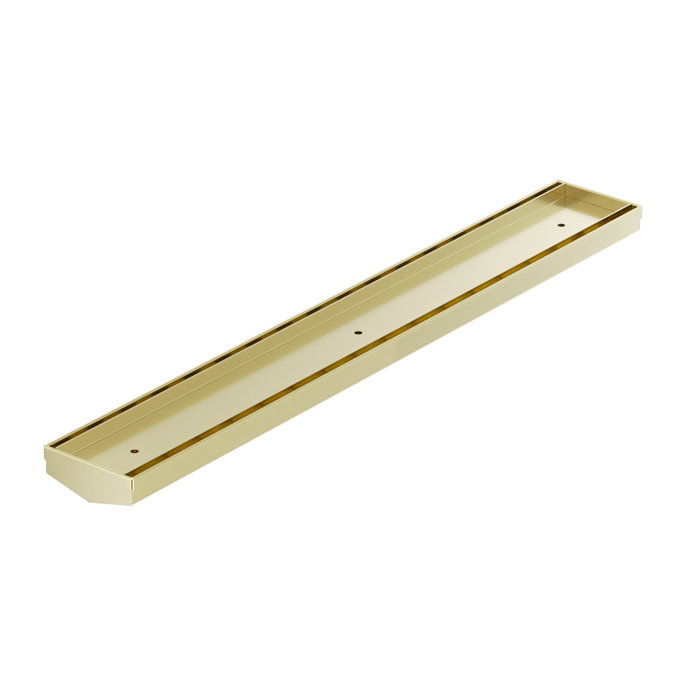 TILE INSERT V CHANNEL 600X82MM FLOOR GRATE WITHOUT OUTLET BRUSHED GOLD