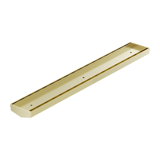 TILE INSERT V CHANNEL 600X82MM FLOOR GRATE WITHOUT OUTLET BRUSHED GOLD