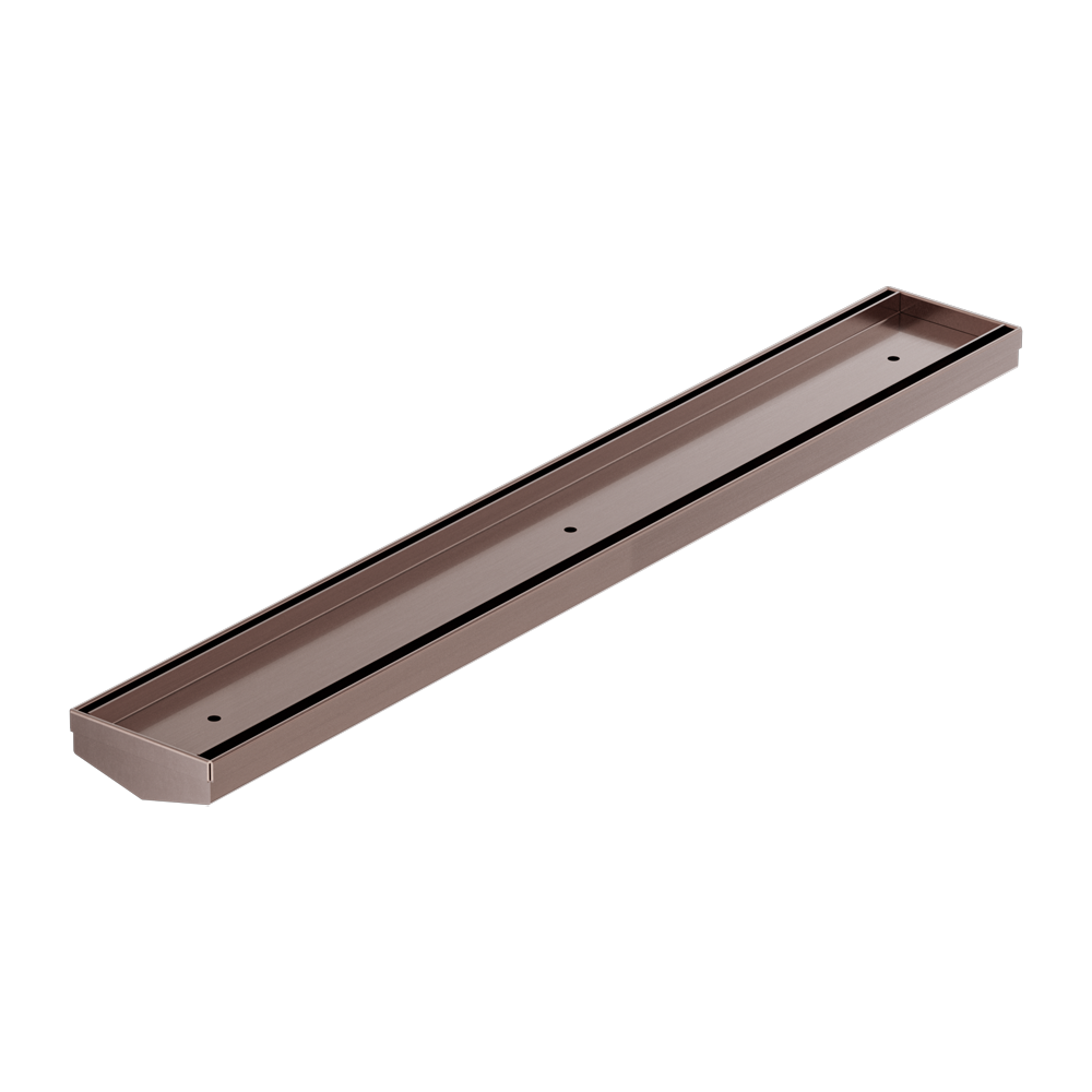 TILE INSERT V CHANNEL 600X82MM FLOOR GRATE WITHOUT OUTLET BRUSHED BRONZE