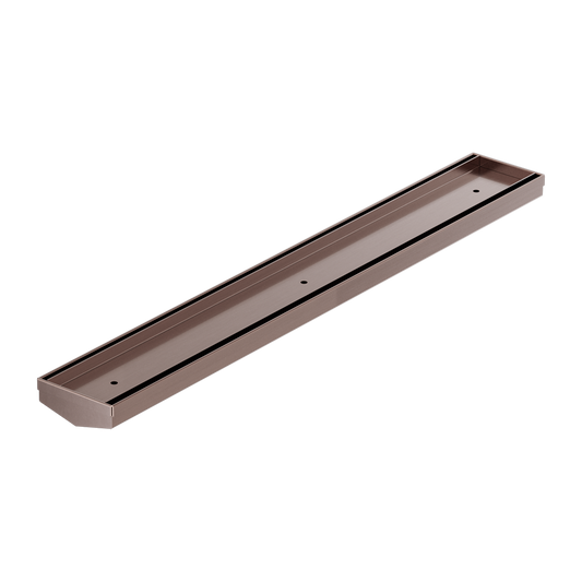 TILE INSERT V CHANNEL 600X82MM FLOOR GRATE WITHOUT OUTLET BRUSHED BRONZE