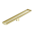 Tile Insert V Channel 600X82MM Floor Grate 50MM Outlet Brushed Gold — Gold & Brass, Floor Wastes & Drains