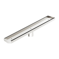 Tile Insert V Channel 600X82MM Floor Grate 50MM Outlet Brushed Nickel — Floor Wastes & Drains