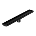 Tile Insert V Channel 600X82MM Floor Grate 50MM Outlet Matte Black — Floor Wastes & Drains