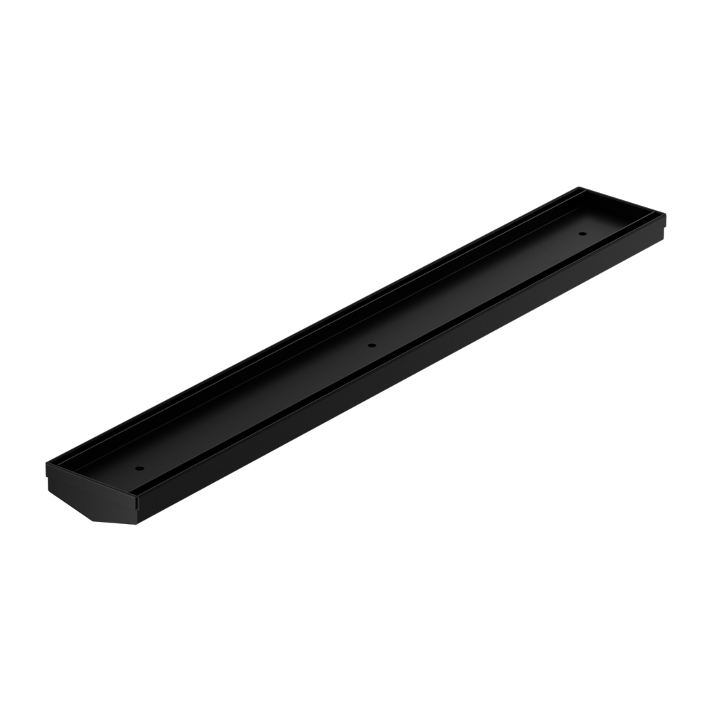 TILE INSERT V CHANNEL 600X82MM FLOOR GRATE WITHOUT OUTLET MATTE BLACK