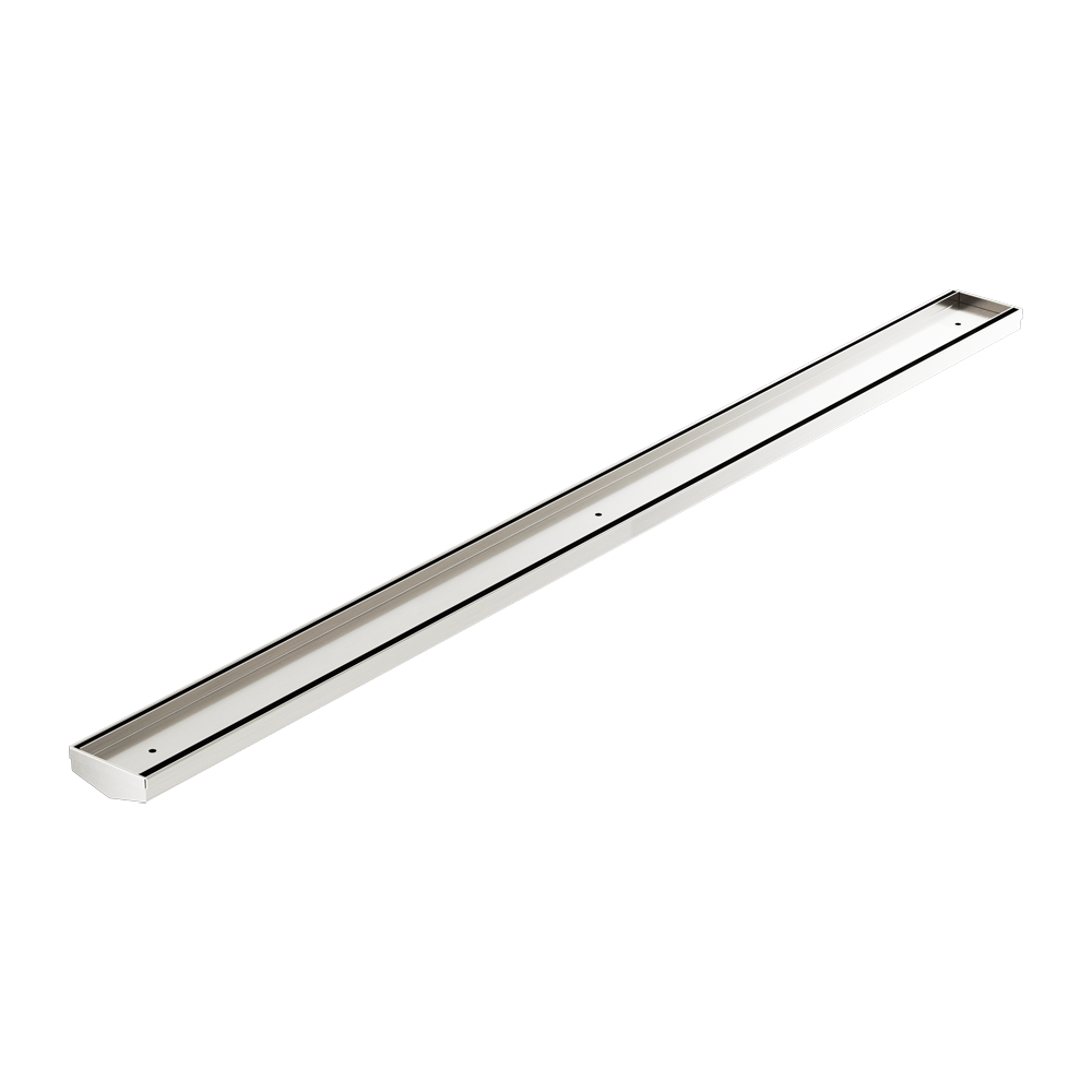 TILE INSERT V CHANNEL 1200X82MM FLOOR GRATE WITHOUT OUTLET BRUSHED NICKEL