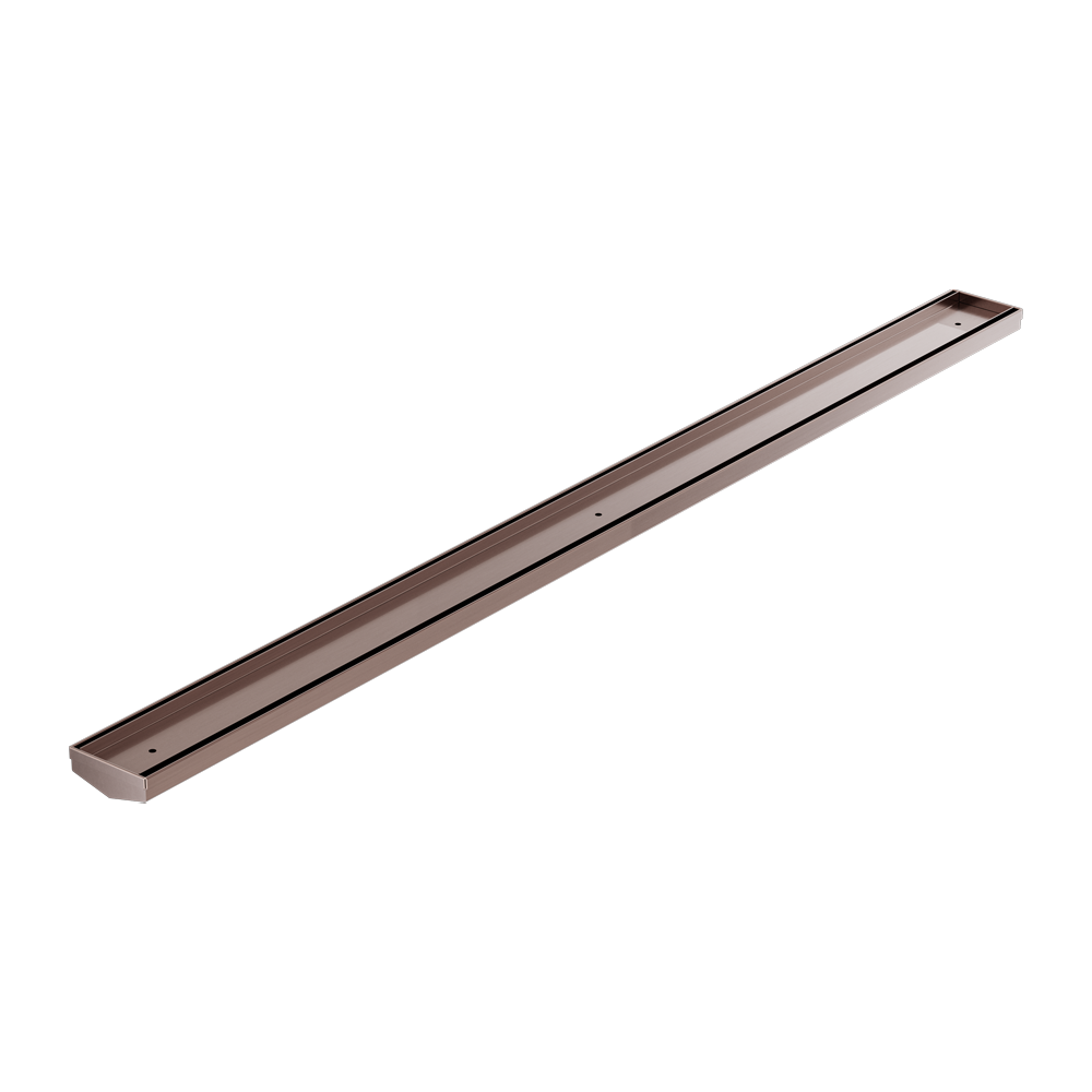 TILE INSERT V CHANNEL 1200X82MM FLOOR GRATE WITHOUT OUTLET BRUSHED BRONZE