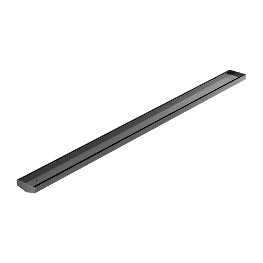 TILE INSERT V CHANNEL 1200X82MM FLOOR GRATE WITHOUT OUTLET GUN METAL