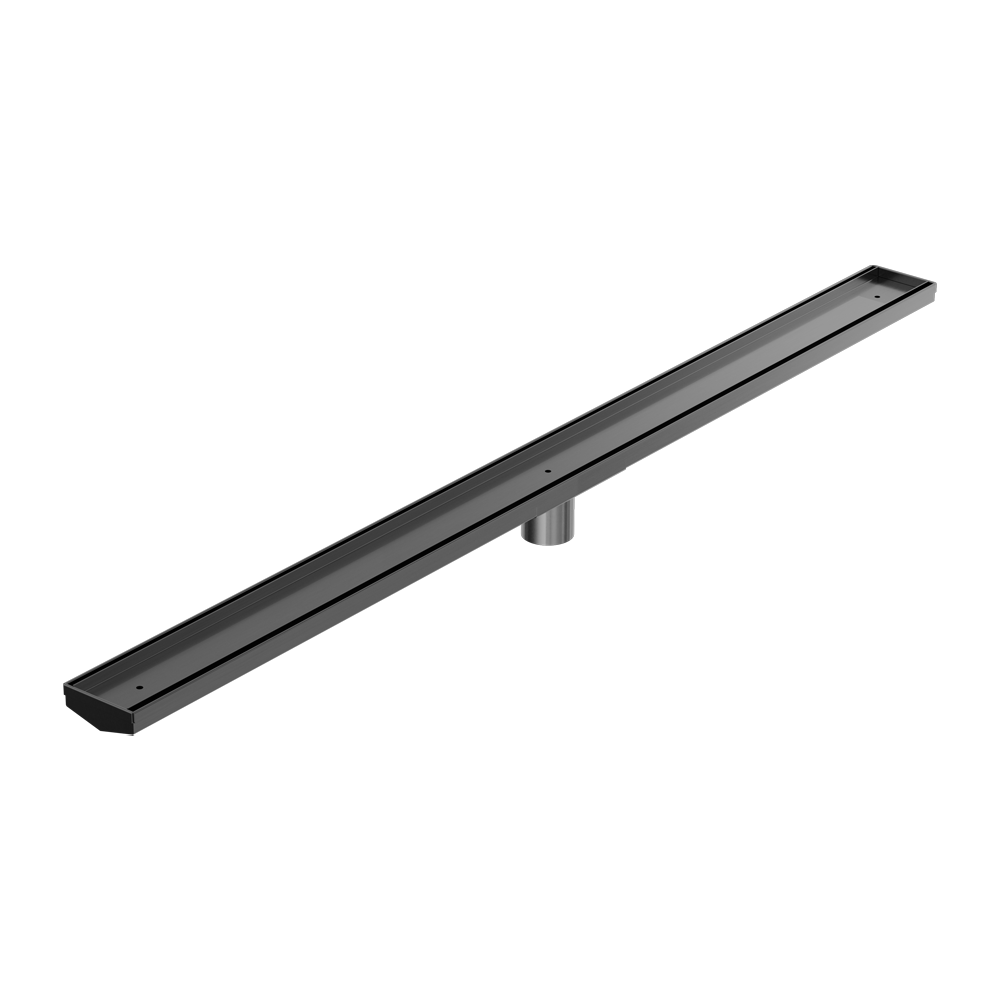 TILE INSERT V CHANNEL 1200X82MM FLOOR GRATE 50MM OUTLET GUN METAL