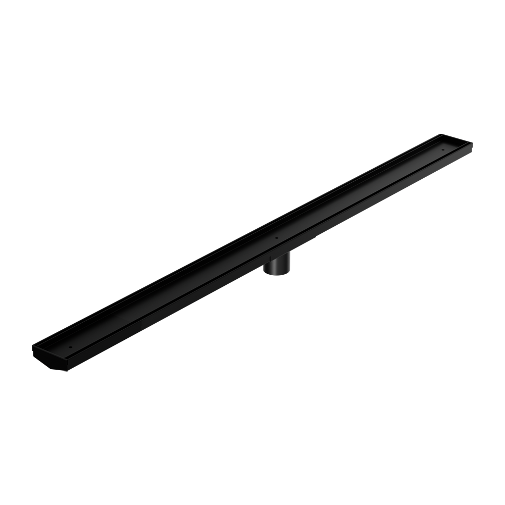 TILE INSERT V CHANNEL 1200X82MM FLOOR GRATE 50MM OUTLET MATTE BLACK