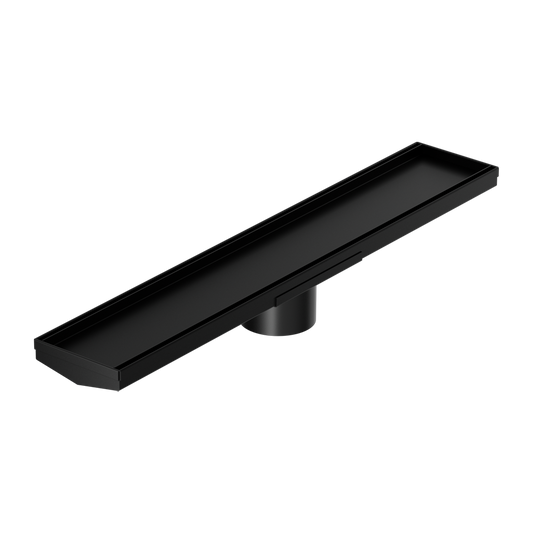 TILE INSERT V CHANNEL 600X106MM FLOOR GRATE 80MM OUTLET MATTE BLACK