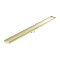 Tile Insert V Channel 1200X106MM Floor Grate 80MM Outlet Brushed Gold — Gold & Brass, Floor Wastes & Drains