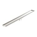 Tile Insert V Channel 1200X106MM Floor Grate 80MM Outlet Brushed Nickel — Floor Wastes & Drains