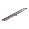 Tile Insert V Channel 1200X106MM Floor Grate 80MM Outlet Brushed Bronze — Floor Wastes & Drains