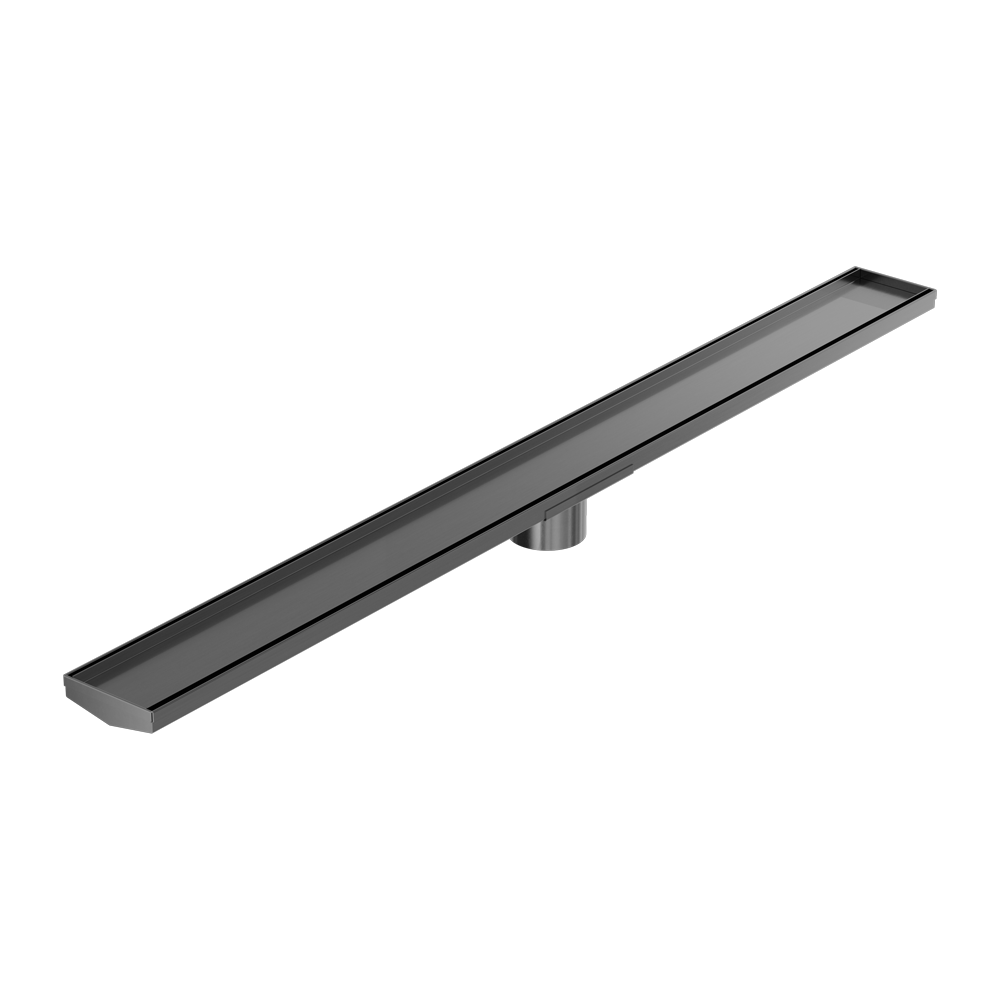 TILE INSERT V CHANNEL 1200X106MM FLOOR GRATE 80MM OUTLET GUN METAL