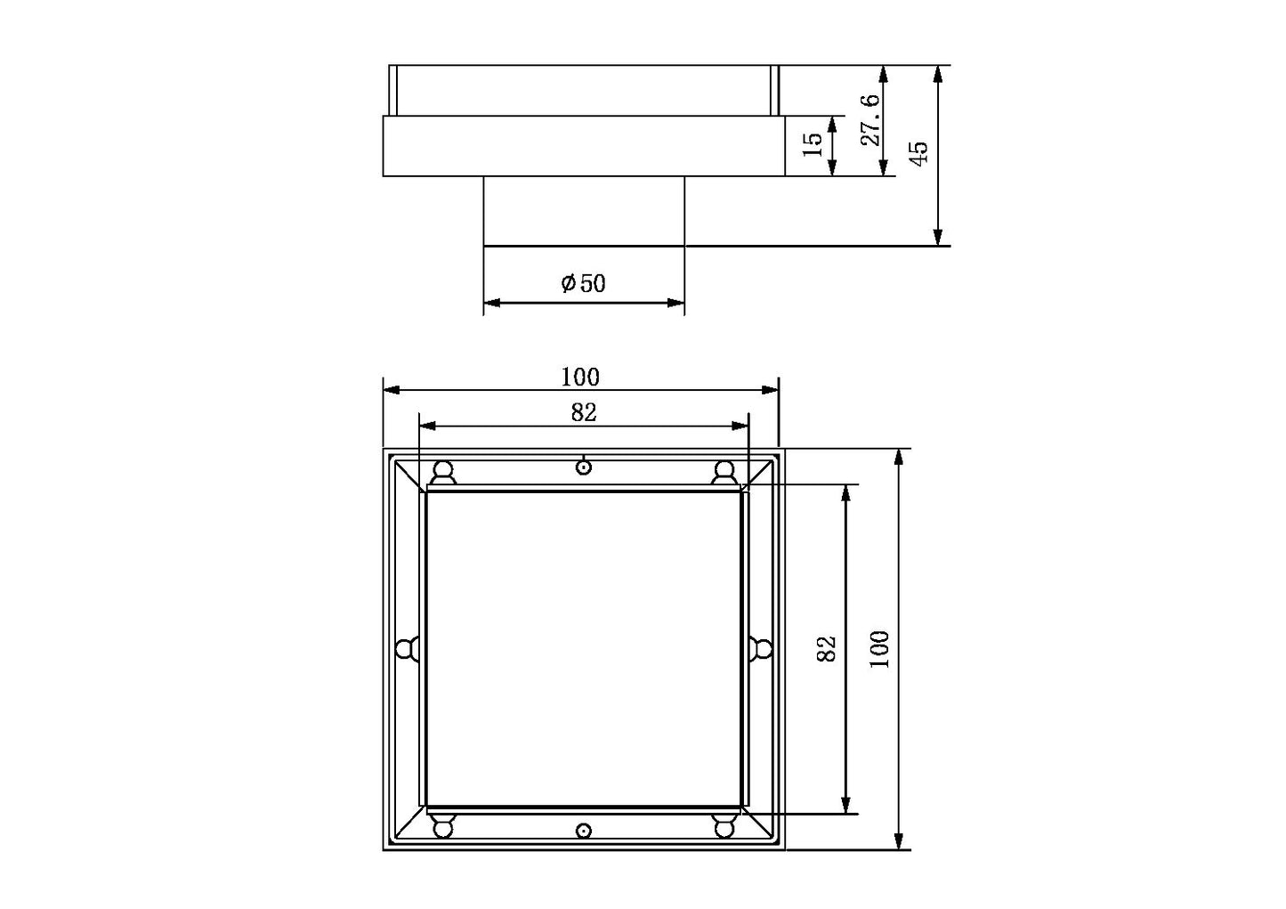 TILE INSERT FLOOR WASTE 50MM OUTLET MB (NRFW001MB) MATTE BLACK